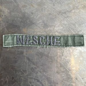 WESCHE Embroidered Vintage ‘Army Green’ Military name tape patch WESCHE